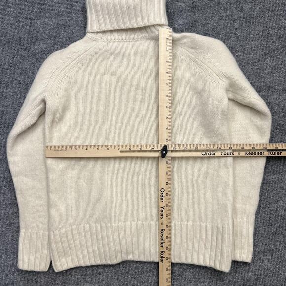 Fjallraven Sweater Womens XS Cream Ovik Cable Knit Turtleneck 100% Wool - Picture 9 of 11